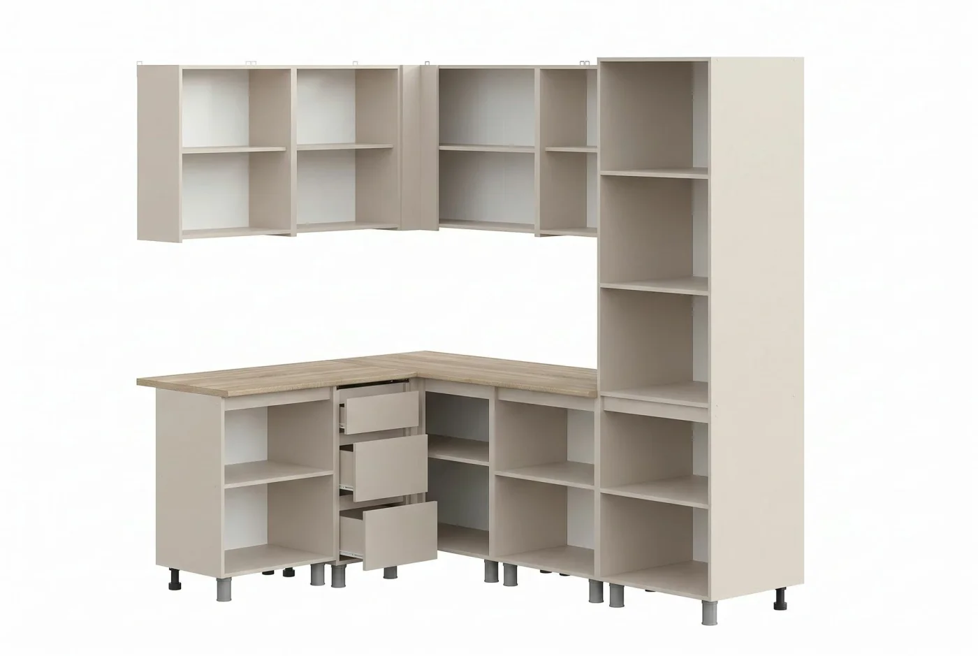 ARNIKA Кухонный гарнитур угловой "Рика" со столешницей 144х220 см, меланж